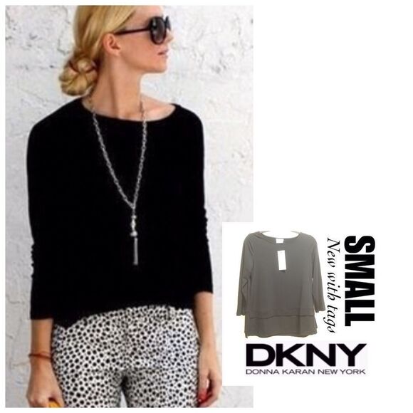 Dkny Tops - NWT SZ Small DKNY Black Popover